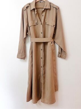 Adolfo Dominguez Tan Belted Trench / Utility Dress